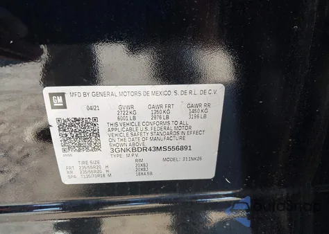 2021 Chevrolet Blazer Fwd 3Lt z USA, uszkodzony, nr VIN 3GNKBDR43MS556891